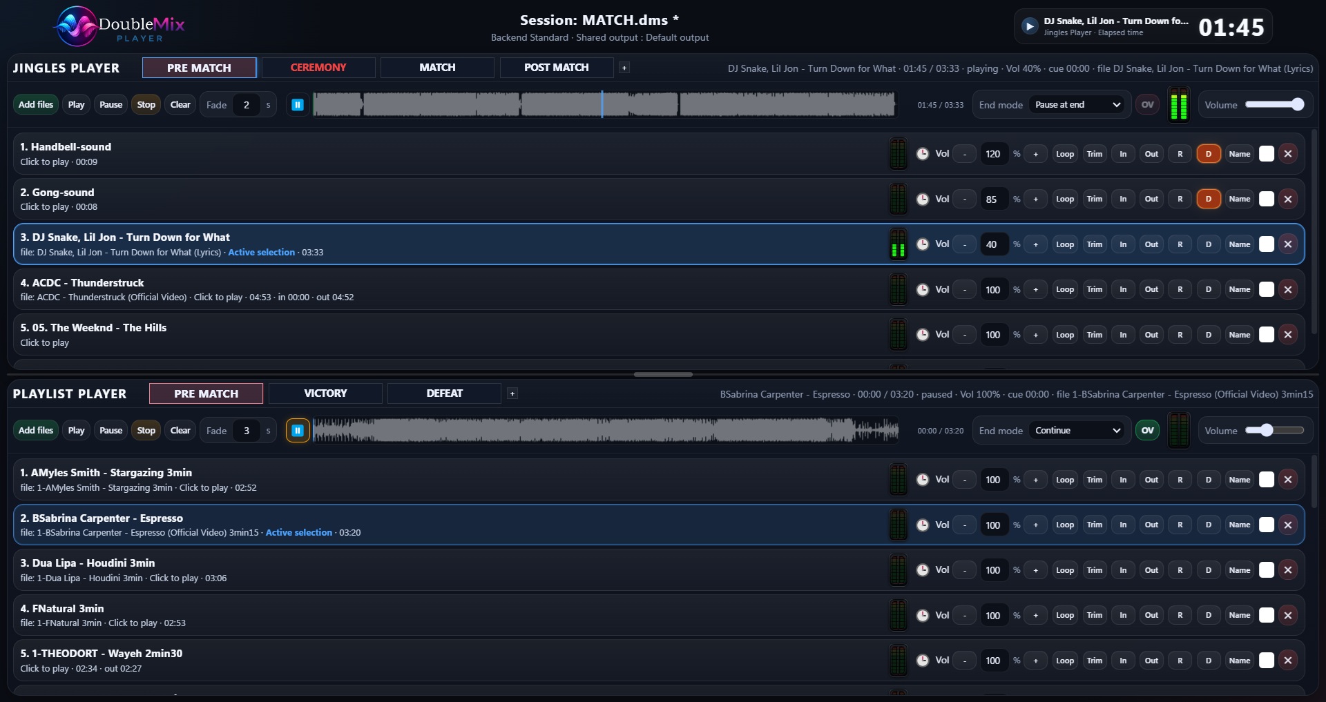 DoubleMix Player main interface